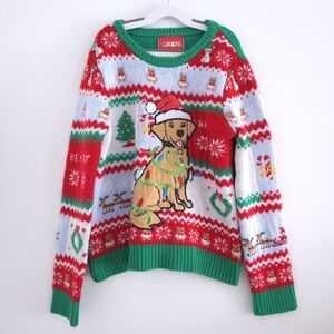 Urban Kids Ugly Christmas Sweater Golden Retriever size LG